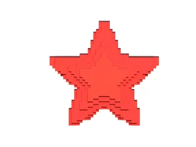 Voxel Star Low-poly 3D model