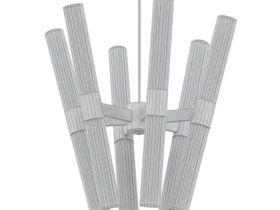 Trella modern chandelier with brass and clear glass rods 3D model