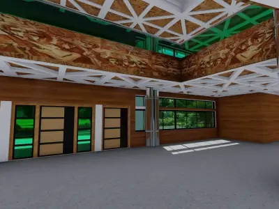 Building interior of with walls 3D model