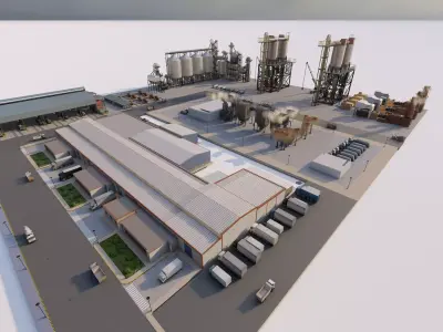 Industrial Factory-Factory building 3D model