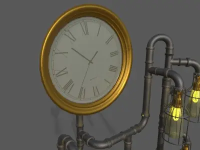 Fire Hydrent clock  Low-poly 3D model