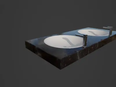  bathroom sink Low-poly 3D model