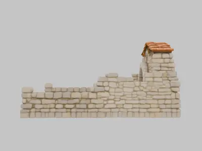 Medieval Fieldstone Wall Texture Low-poly 3D model
