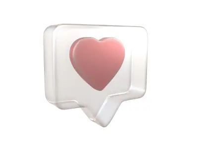 Socail Media Heart Bubble v1 001 Low-poly 3D model