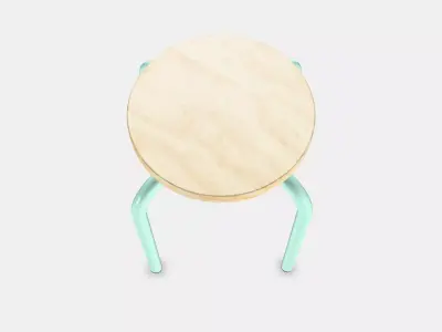 DOMSTEN Stool Low-poly 3D model