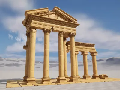 Stylized Ruins - Modular Assets Free low-poly 3D model