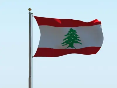 Animated Lebanon Flag  3D model