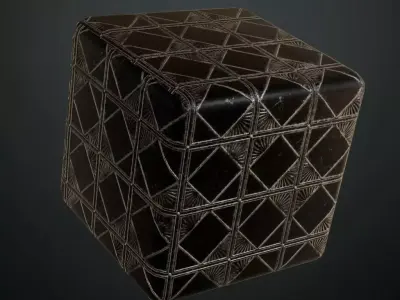 Art Deco Obsidian Diamond Panels PBR Seamless Texture