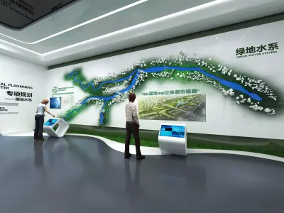 Futuristic Exhibition Interior Sci Fi Hall  Low-poly 3D model