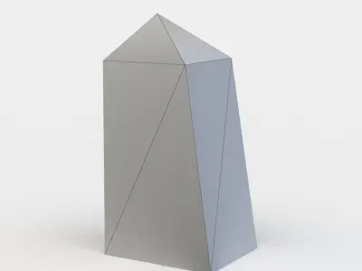 Rampart tower with design Low-poly 3D model