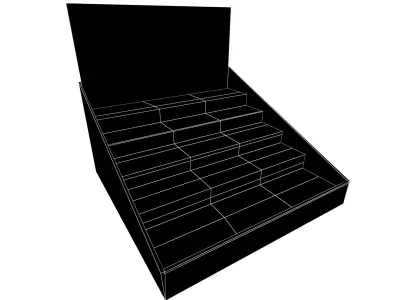 Product Display Stand Cardboard v2 001 Low-poly 3D model