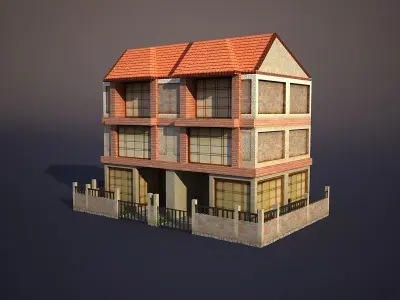 Apartment House 9 Low-poly 3D model