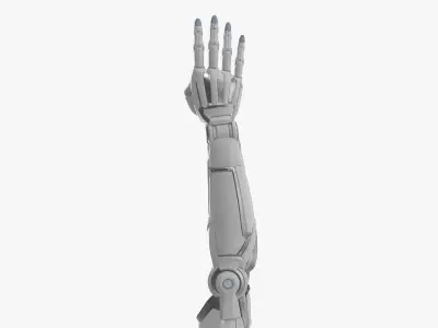 Cyborg arm 4 fingers 3D model