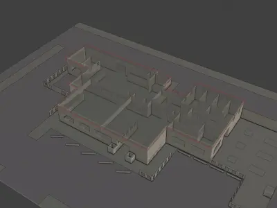 Layout 003 Restaurant Low-poly 3D model