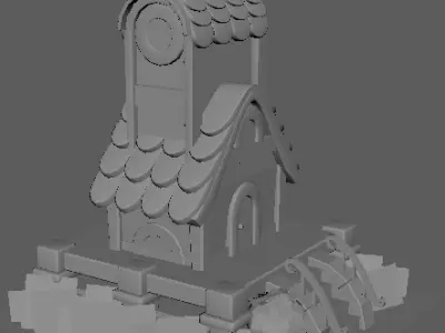Stylized house Low-poly 3D model purchase