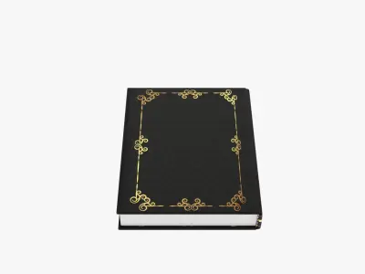 Black Cover Rigged and Animated Book Low Poly 3D Model