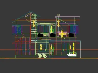 HOME 5 house with two stories 3D model
