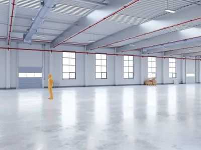 Industrial Warehouse Interior 12 Low-poly 3D model