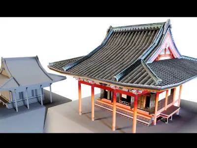 7 Japanese Buildings- Vol 02- 3d Model 3D model