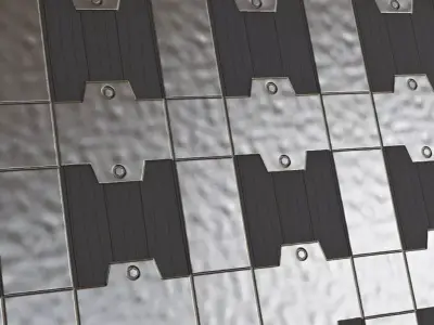 Black and Silver Tech Panel Plate PBR Seamless Texture