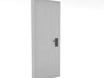 A modern wooden door Low-poly 3D model