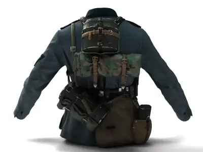 Captain Outfit 2 Premium High-Detail Uniform Set 3D model