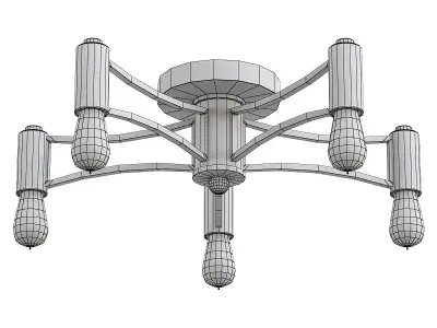 Favourite-Tropfen-1523-5U five light ceiling fixture 3D model