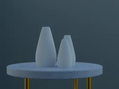 modern Table with vases 3D model