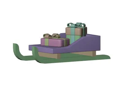 christmas sleigh 3D model