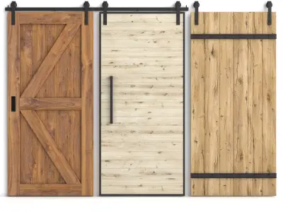 Sliding barn doors 3D model