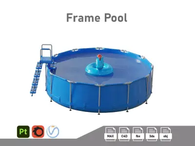 Inflatable Pool Low-poly 3D model