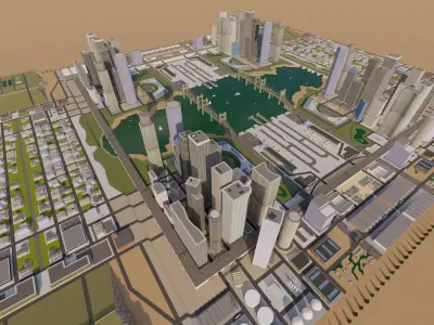 City-modern city- urban 3D model