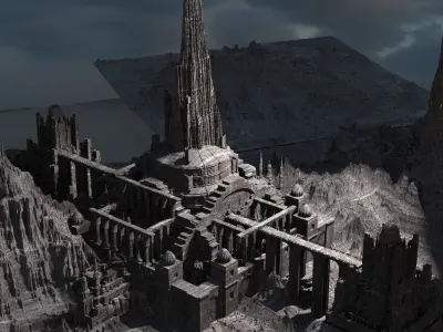 Mars Temples Towers 3D model