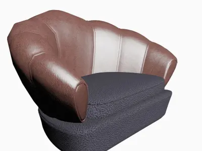 Luxury leather sofa Low-poly 3D model