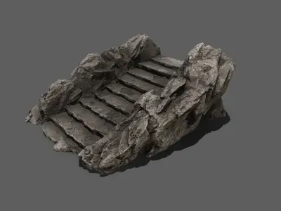 Stairs rock staircase Low-poly 3D model buy