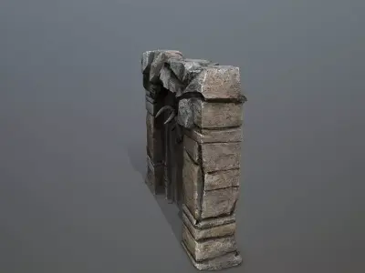 old gate Low-poly 3D model get