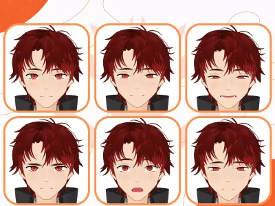 VRM MALE FUTURISTIC FANTASY OUTFIT SCIFI MANGA CYBERPUNK 3D model