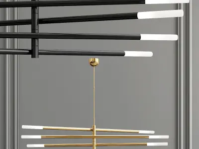 Rousseau Articulating LED Chandelier 3D model