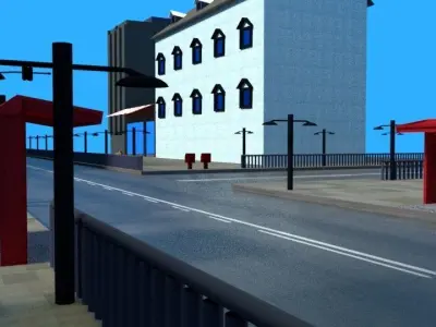 full textured city model 3D model