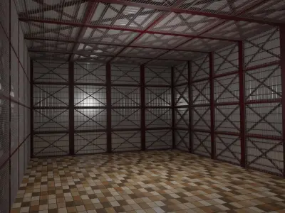 Hangar Interior Low-poly 3D model