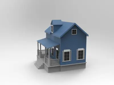 Modern House Low-poly 3D Model Low-poly 3D model