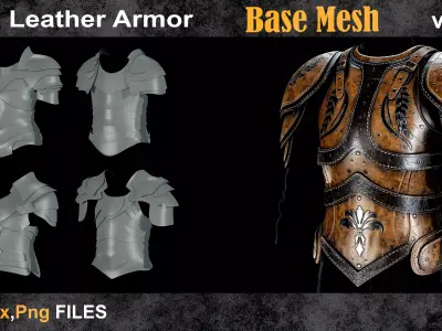 05 Leather Armor Base Mesh vol 24   Low-poly 3D model