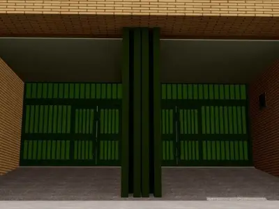 School - Edificio escolar building with roof 3D model