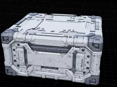  Sci-Fi Storage Crate  Game-Ready Modular 3D Model Low-poly 3D model