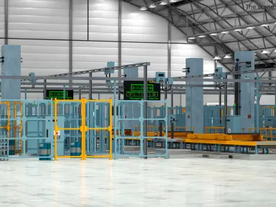  Idle Automotive Assembly Line Structure Without Robots 