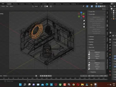 Sci-Fi corridor 3d model Render in Blender Low-poly 3D model