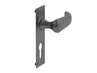 Cardea Curved Black Iron Handle 3D model