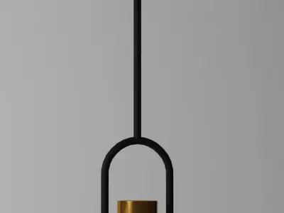 Golden brushed ceiling lamp Low-poly 3D model