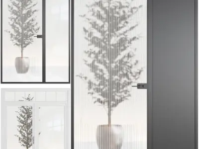 Set Modern Door 09 3D model