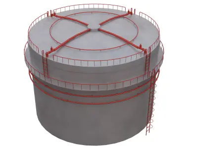 Industrial Oil Tank V2 Low-poly 3D model